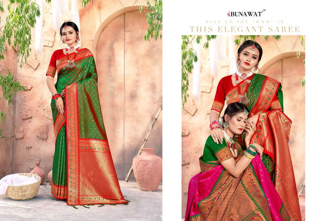 Sruti By Bunawat 1001 To 1006 Banarasi Silk Sarees Catalog
